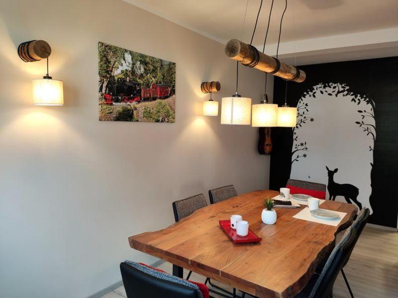 Ferienhaus Blaue Blume mit 11 kW Ladestation, Kamin, Terrasse, eingezäuntem Garten, WLAN, Netflix, Hunde willkommen! Güntersberge Exterior foto